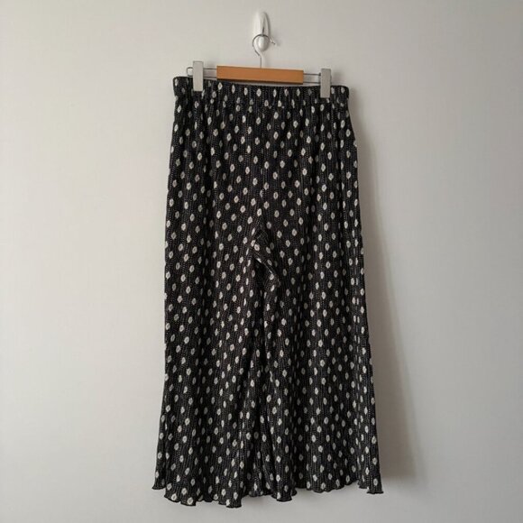 Anthropologie Morris Plisse Pyjama Trousers Black Dot Size Small - Picture 6 of 7